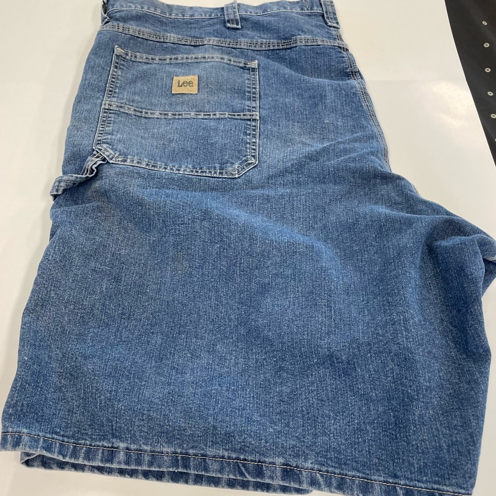 Lee 1889 Denim Carpenter 7 Pocket Hammer Loop Blue Jean Shorts 52 Waist - Picture 9 of 9